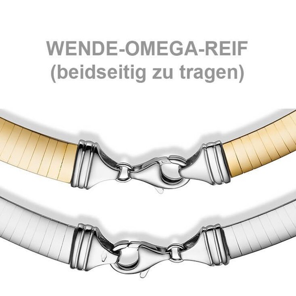 2.5mm Wendeomegareif flach 585 Gold gelb weiß 42cm