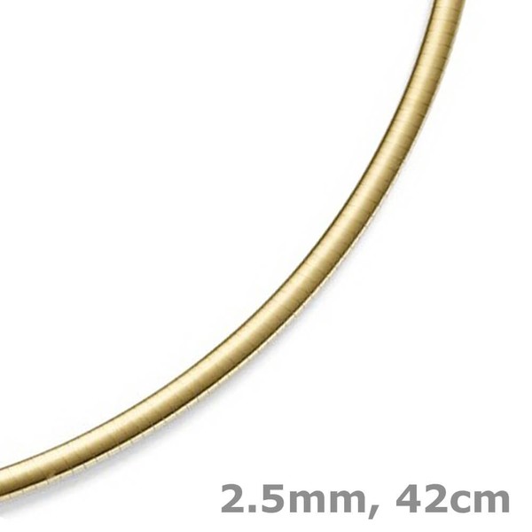 2.5mm Wendeomegareif flach 585 Gold gelb weiß 42cm