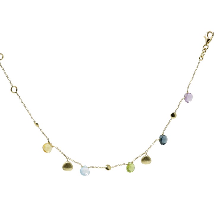 Armband aus 585 Gold Edelsteine in Tropfenform 21cm