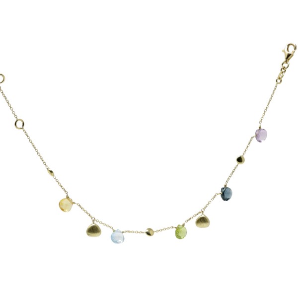 Armband aus 585 Gold Edelsteine in Tropfenform 21cm