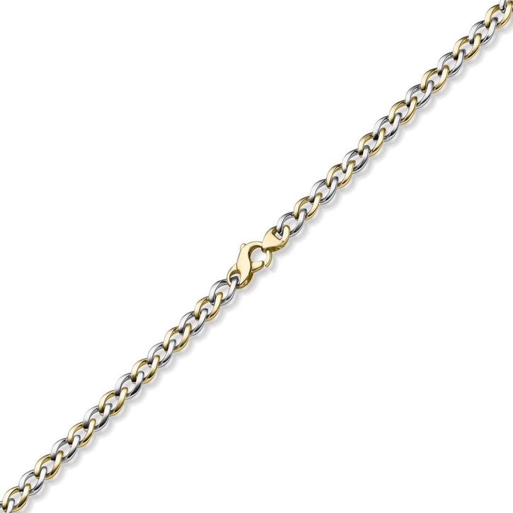 7.5mm Phantasie Armband aus 585 Gold gelb weiß 19cm