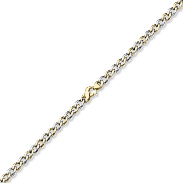 7.5mm Phantasie Armband aus 585 Gold gelb weiß 19cm