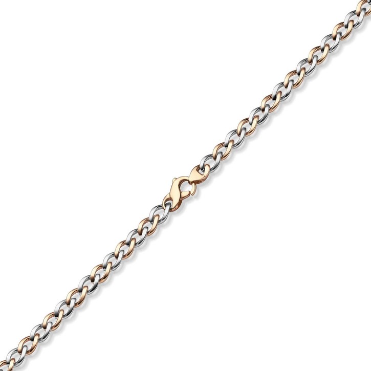 7.5mm Phantasie Armband aus 585 Gold weiß rot 19cm