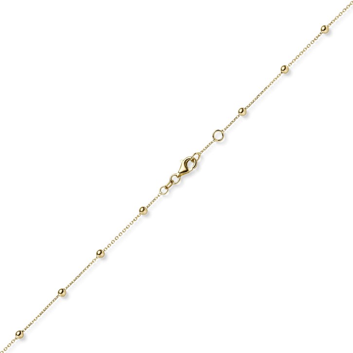 3mm Kügelchen Fußkette aus 585 Gelbgold 22-25cm