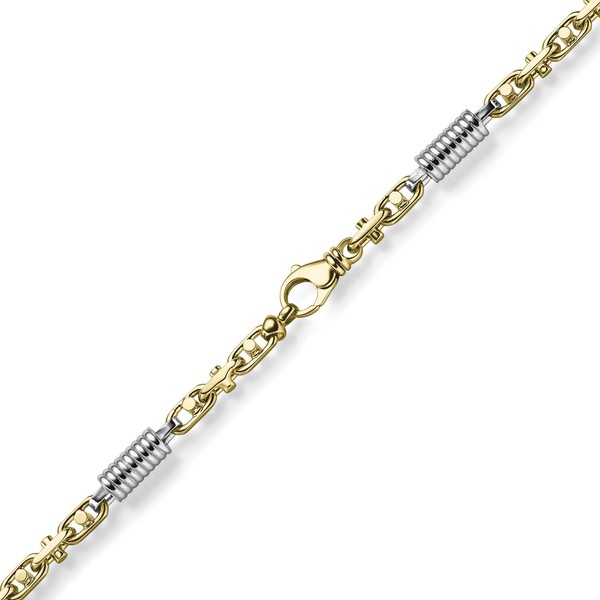 7mm Monte Carlo Armband aus 585 Gold gelb weiß 21cm