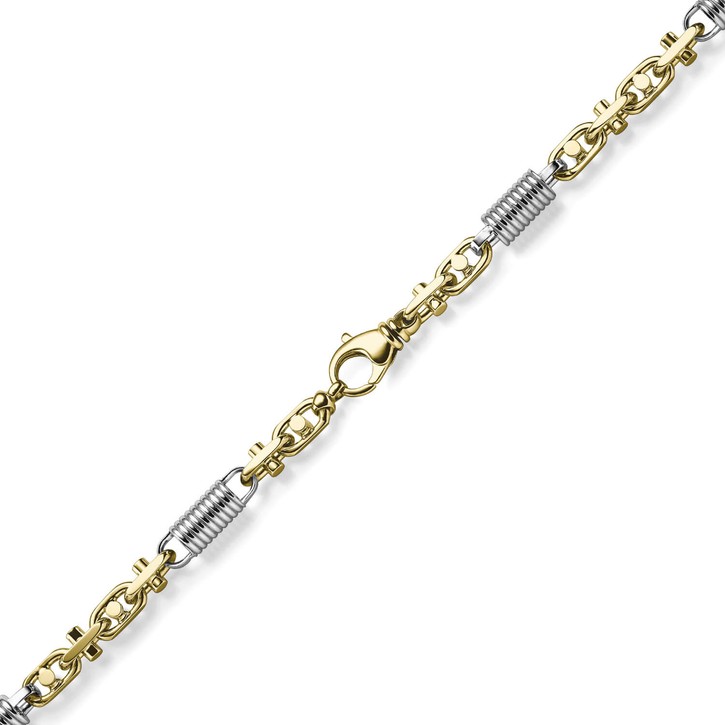 8.5mm Monte Carlo Armband aus 585 Gold gelb weiß 22cm