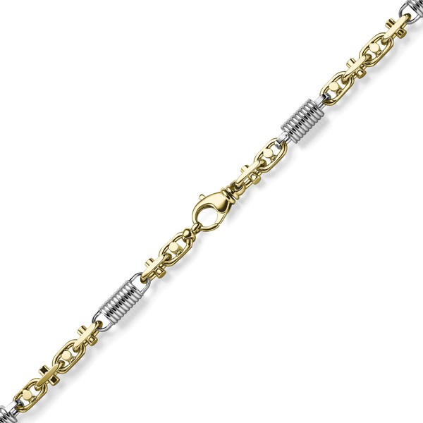 8.5mm Monte Carlo Armband aus 585 Gold gelb weiß 22cm