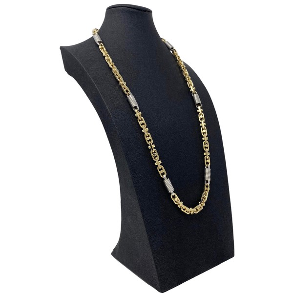 8.5mm Monte Carlo Kette aus 585 Gold gelb weiß 70cm