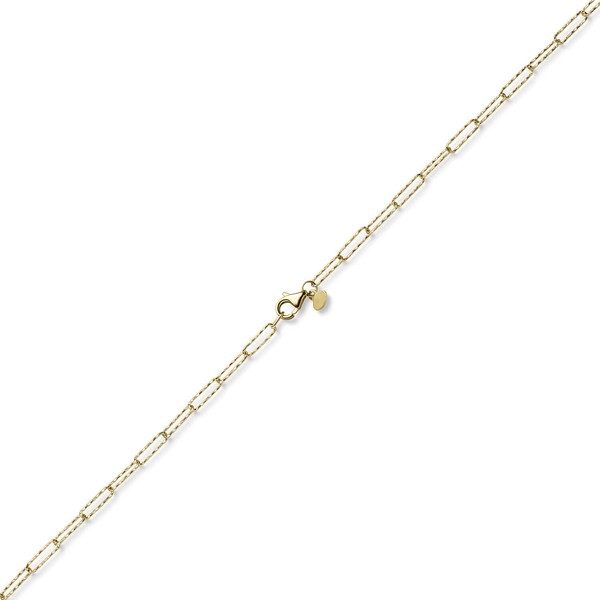 2.5mm Paper Clip Armband 585 Gelbgold strukturiert 21cm