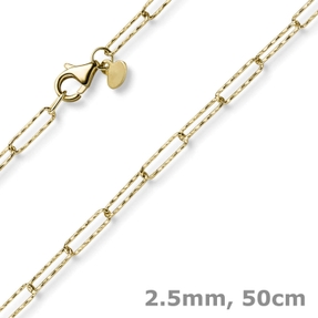 2,5mm Paper Clip Weit-Ankerkette Kette Collier 585 Gelbgold strukturiert 50cm 2,5mm Paper Clip Weit-Ankerkette Kette Collier 585 Gelbgold strukturiert 50cm