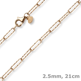Armband Armkette Weit-Ankerkette aus 585 Gold Rotgold strukturiert 21cm