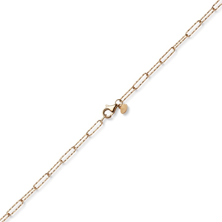 2.5mm Paper Clip Kette aus 585 Rotgold strukturiert 45cm