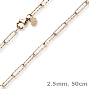 Halskette Collier Weit-Ankerkette aus 585 Gold Rotgold strukturiert 50cm