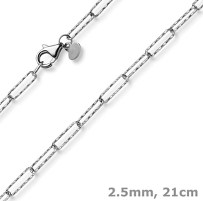 Armband Armkette Weit-Ankerkette aus 585 Gold Weißgold strukturiert 21cm