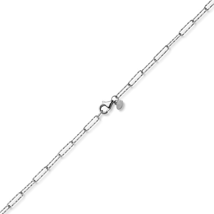 2.5mm Paper Clip Kette aus 585 Weissgold strukturiert 45cm