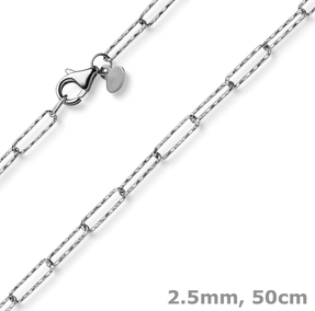 Halskette Collier Weit-Ankerkette aus 585 Gold Weißgold strukturiert 50cm Halskette Collier Weit-Ankerkette aus 585 Gold Weißgold strukturiert 50cm
