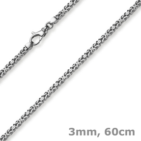 3mm Kette Halskette Königskette aus 585 Gold Weißgold massiv 60cm 3mm Kette Halskette Königskette aus 585 Gold Weißgold massiv 60cm