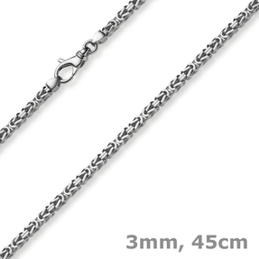 3mm Kette Halskette Königskette aus 750 Gold Weißgold massiv 45cm 3mm Kette Halskette Königskette aus 750 Gold Weißgold massiv 45cm