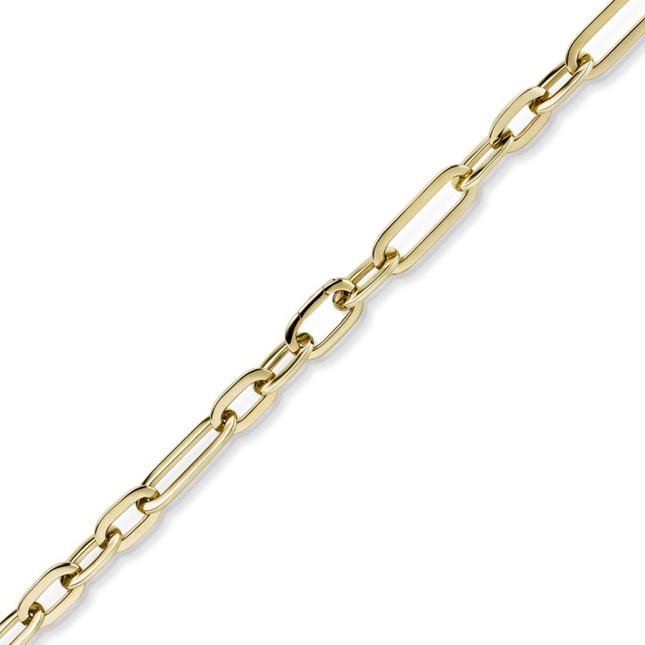 10mm Paper Clip Armband aus 585 Gelbgold 19cm
