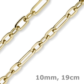 10mm Paper Clip Kette Armband Armkette Armschmuck aus 585 Gelbgold 19cm 10mm Paper Clip Kette Armband Armkette Armschmuck aus 585 Gelbgold 19cm