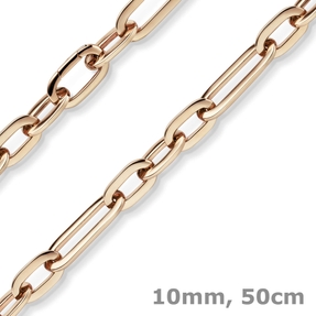 10mm Paper-Clip Kette Halskette Collier aus 585 Gold Rotgold glänzend 50cm 10mm Paper-Clip Kette Halskette Collier aus 585 Gold Rotgold glänzend 50cm