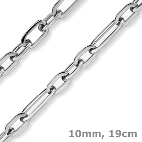 10mm Paper-Clip Armband Armkette Armschmuck aus 585 Gold Weißgold glänzend 19cm 10mm Paper-Clip Armband Armkette Armschmuck aus 585 Gold Weißgold glänzend 19cm