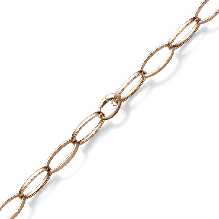 14.5mm Phantasie Armband aus 585 Rotgold oval 22cm