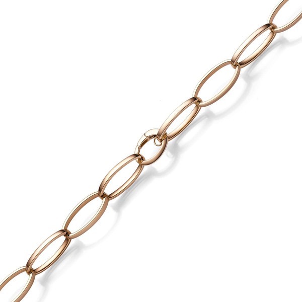 14.5mm Phantasie Armband aus 585 Rotgold oval 22cm