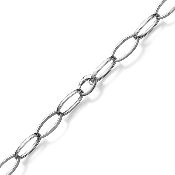 14.5mm Phantasie Armband aus 585 Weißgold oval 22cm