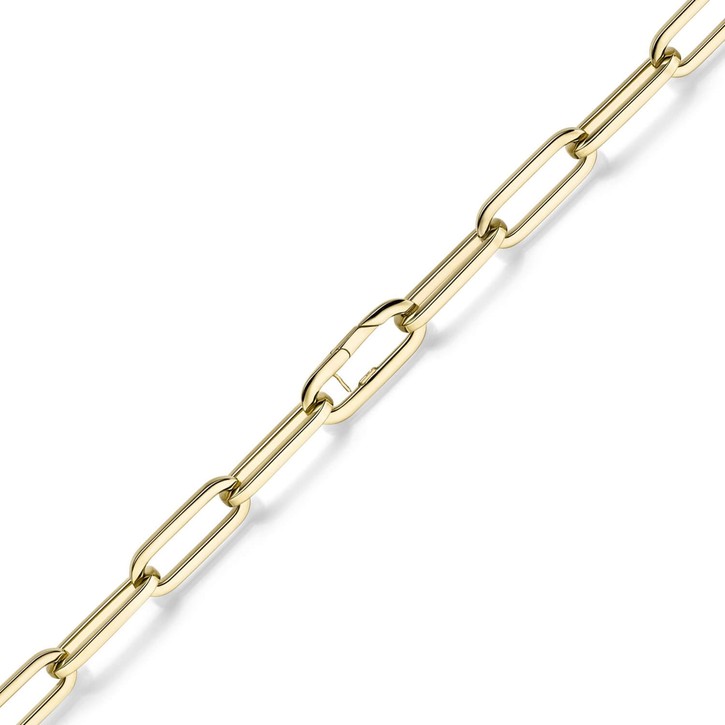 12mm Paper Clip Armband aus 585 Gelbgold 22cm