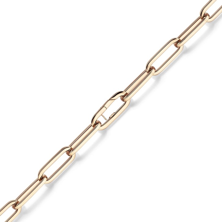 12mm Paper Clip Armband aus 585 Rotgold 22cm