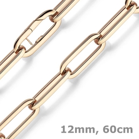 12mm Paper Clip Weit-Anker Kette Collier Halskette aus 585 Gold Rotgold 60cm 12mm Paper Clip Weit-Anker Kette Collier Halskette aus 585 Gold Rotgold 60cm