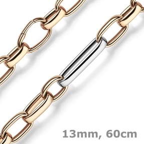 13mm Phantasie Kette Collier Halsschmuck aus 585 Gold Weißgold Rotgold 60cm