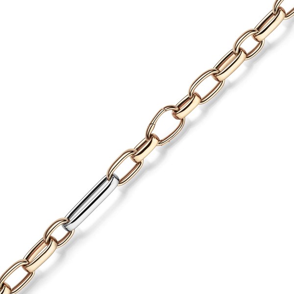 13mm Phantasie Kette aus 585 Gold weiß rot 60cm