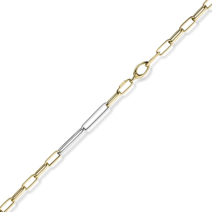 5mm Phantasie Kette aus 585 Gold gelb weiß 50cm