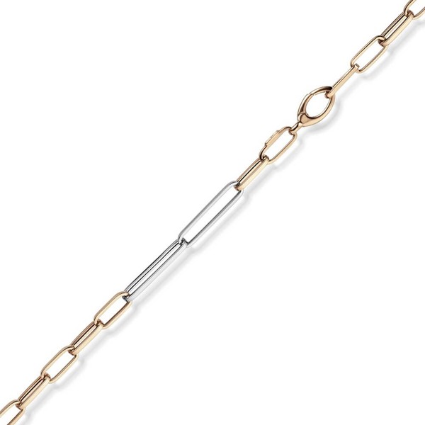 5mm Phantasie Armband 585 Gold weiß rot 19cm