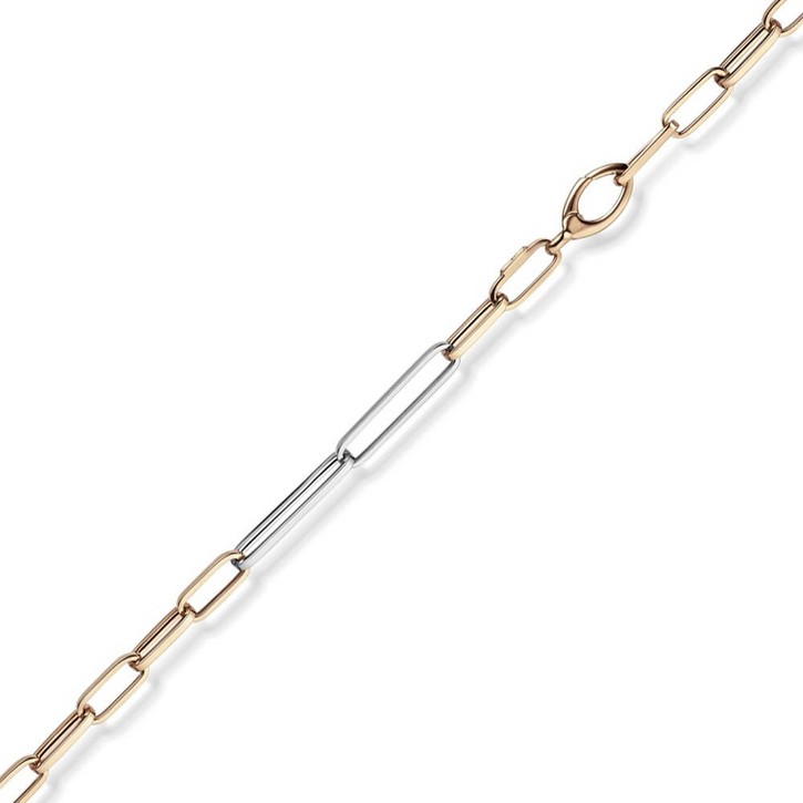 5mm Phantasie Armband 585 Gold weiß rot 21cm