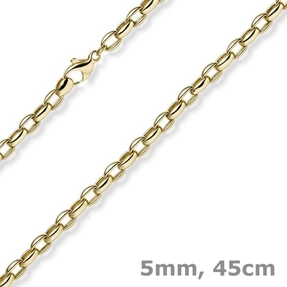 5mm Erbs-Anker oval Kette Halskette Collier aus 585 Gold Gelbgold 45cm 5mm Erbs-Anker oval Kette Halskette Collier aus 585 Gold Gelbgold 45cm