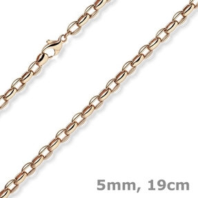 5mm Erbs-Anker oval Armband Armkette Armschmuck aus 585 Gold Rotgold 19cm 5mm Erbs-Anker oval Armband Armkette Armschmuck aus 585 Gold Rotgold 19cm