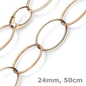 24mm Phantasie Kette Collier aus 585 Gold Rotgold matt glänzend 50cm 24mm Phantasie Kette Collier aus 585 Gold Rotgold matt glänzend 50cm