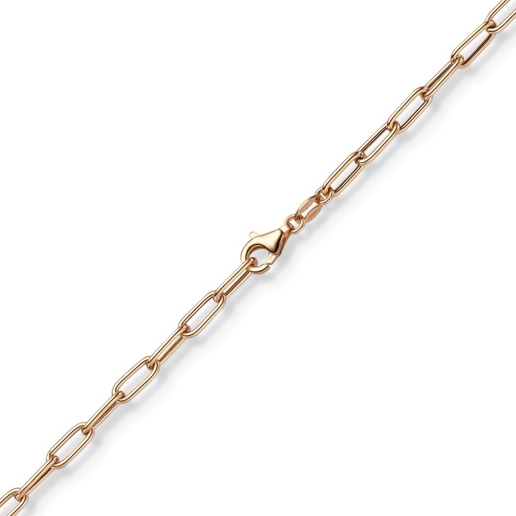 3.5mm Paper Clip Armband aus 585 Rotgold 19cm