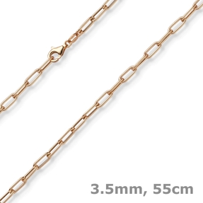 3,5mm Paper Clip Anker weit Kette Collier Halskette aus 585 Gold Rotgold 55cm 3,5mm Paper Clip Anker weit Kette Collier Halskette aus 585 Gold Rotgold 55cm