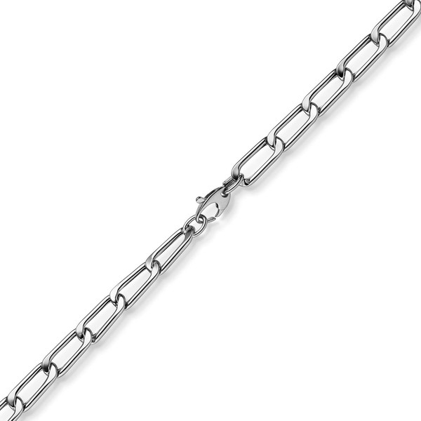 7mm Phantasie Kette aus 585 Weißgold 45cm