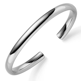 Armspange offener Armreif Armschmuck aus 585 Gold Weißgold 6mm breit oval