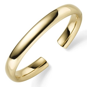 Armspange offener Armreif Armschmuck aus 585 Gold Gelbgold 9mm breit oval