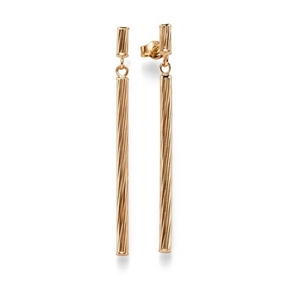 Ohrringe Ohrhänger Stäbchen 46x2,5mm aus 585 Gold Rotgold strukturiert