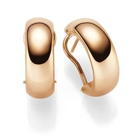 Ohrringe Halbcreolen Ohrschmuck 21,5x7,5mm 585 Gold Rotgold schlicht glänzend