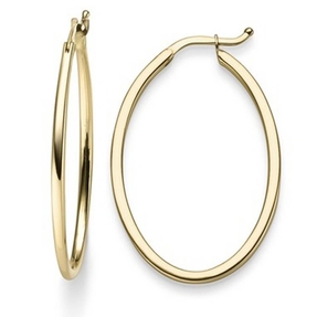 Ohrringe Creolen 35x1,5mm Ohrschmuck aus 585 Gold Gelbgold oval