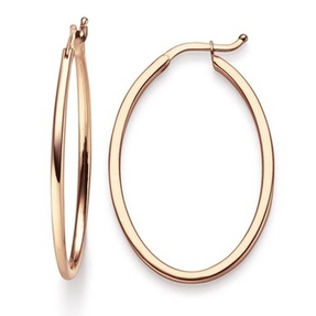 Ohrringe Creolen 35x1,5mm Ohrschmuck aus 585 Gold Rotgold oval