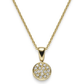 Anhänger Kreis Ø10mm 585 Gold Gelbgold mit 17 Diamanten Brillanten 0,25ct. TW-SI Anhänger Kreis Ø10mm 585 Gold Gelbgold mit 17 Diamanten Brillanten 0,25ct. TW-SI